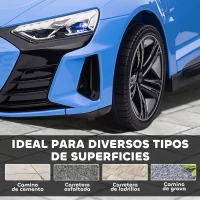 HOMCOM Coche Eléctrico para Niños de +3 Años AUDI RS e-tron GT Coche de Batería con Mando a Distancia 103x58x41 cm Azul(m-9)