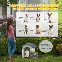 PawHut Niche pour Chien Extérieur, Maison pour Chien en Plastique avec Sol Surélevé et Amovible, Toit Imperméable, Gris(m-5)