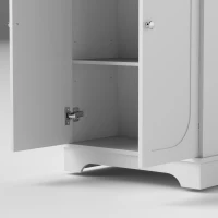 HOMCOM Alacena de Cocina Mueble Auxiliar de Cocina con 4 Puertas y Estantes Ajustables para Comedor Salón 60x30x183 cm Blanco(m-10)