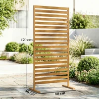 Outsunny Wooden Screen 170x80 cm Room Divider Screen Outdoor Trellis Garden Patio Terrace Brown(m-3)