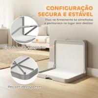 PawHut Sanitário Dobrável para Cães 86x62 cm Tabuleiro Higiênico Treino 3 Almofadas Pés Antiderrapantes Cinzento(m-5)