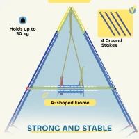 AIYAPLAY 3 in 1 Toddler Swing Set, Folding Child Swing Set with Seat Belt, Adjustable Seat for Outdoor Indoor, Blue(m-6)