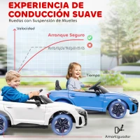 HOMCOM Coche Eléctrico para Niños de +3 Años AUDI RS e-tron GT Coche de Batería con Mando a Distancia 103x58x41 cm Azul(m-7)