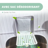 PawHut Maison de toilette pour chat bac à litière fermé chat avec porte translucide pelle incluse 40,5 x 52,5 x 42,5 cm vert(m-7)