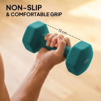 SPORTNOW Hex Dumbbells Set with Dumbbell Rack, Non Slip Hand Weights for Home Gym Strength Training, 2 x 1kg, 2 x 3kg, 2 x 5kg(m-5)