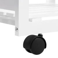 HOMCOM Carrito de Cocina Carro de Servicio Multifuncional con Cajones Cestas Estantes para Especias Toallero Ruedas 92x37x82 cm Blanco(m-11)