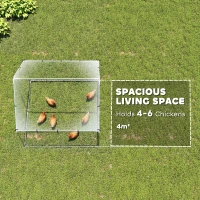 PawHut Wybieg dla kur z ocynkowanej stali z odpornym dachem UV, zamykanymi drzwiami 2x2x2 m, srebrny(m-4)