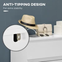 HOMCOM Chest of Drawers, 3-Drawer Storage Organiser Unit for Bedroom, Living Room, White(m-6)