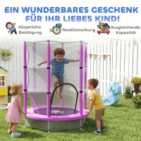 AIYAPLAY Kindertrampolin mit Sicherheitsnetz, für den Innen- und Außenbereich, 3-6 Jahre, Violett(m-9)