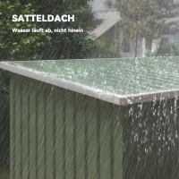 Outsunny Tuinhuis tuinhuisje met schuifdeur raam buiten staal lichtgroen(m-7)