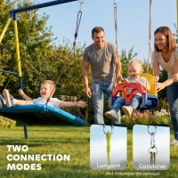 AIYAPLAY Metalowa huśtawka do 150 kg, huśtawka dla dzieci z ramą w kształcie litery A, 260 x 160 x 178 cm, niebieska(m-6)