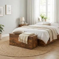 HOMCOM Panca Contenitore Multiuso in Legno per Camera da Letto e Ingresso, 120 kg, 100x40x40 cm, Marrone(m-2)