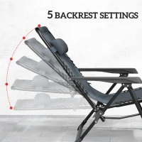 Outsunny Zestaw leżaków Zero Gravity z zagłówkami i stolikiem z 2 uchwytami na napoje(m-4)