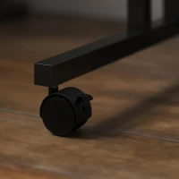 HOMCOM Escritorio Elevable con Ruedas Enchufes Puertos USB Altura Ajustable Panel Central Inclinado y Estante 80x60 cm Negro(m-11)