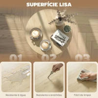 HOMCOM Mesa de Centro Redonda com Base de Coluna de Ripas para Sala de Estar ou Quarto Ø60x40 cm Madeira(m-5)