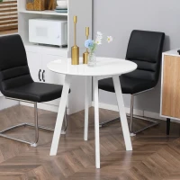 HOMCOM Esstisch, Küchentisch, für 2 Personen, Hochglanzoberfläche, mit Tischfüßen, weiß, 72 x 72 x 75cm(m-7)