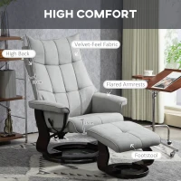 Fotel relaksacyjny z podnóżkiem, obrotowy, szary(m-7)