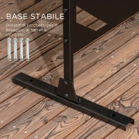 Outsunny Separé a 3 Ante Verticali in Acciaio con Motivo a Foglia di Banana, 122x45x198 cm, Nero(m-5)