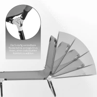 Outsunny Zonnebed, 5-voudig verstelbare rugleuning, snel drogend, metalen frame, 188 x 56 x 28 cm, Grijs(m-4)