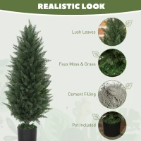 Sztuczne cyprysy 90 cm, 2 sztuki, UV-odporne w doniczce(m-4)