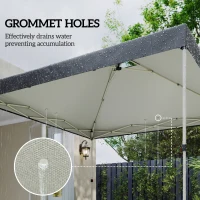 Outsunny gazebo roof replacement UV50+ Waterproof Pop Up Canopy Cover with 8 Drainage Holes 3 x 3 m Black(m-7)