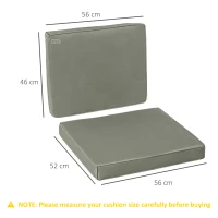 Outsunny Coussins pour chaise fauteuil de jardin coussins d'assise de dossier déhoussables polyester 56x52/56x46cm gris foncé(m-3)