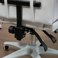 Vinsetto Computer Gaming Chair, PU Leather Office Desk Chair with Footrest, Swivel Wheels, 135° Reclining Back, Lumbar Support, Headrest for Home, White and Purple(m-13)