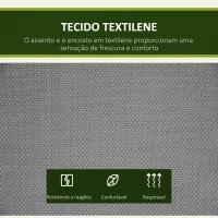 Outsunny Baloiço de Jardim Exterior para 2 Pessoas Toldo Ajustável Estrutura em Aço Assentos de Textilene 140x118x162 cm Cinzento Escuro(m-5)