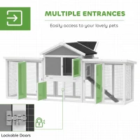 PawHut Large Chicken Coop, Wooden Outdoor Chicken Cage Poultry Hen House with Nesting Box(m-5)