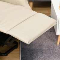 HOMCOM Fauteuil releveur inclinable avec Repose-Pied Fauteuil de Relaxation électrique Ajustable Lin Crème(m-12)