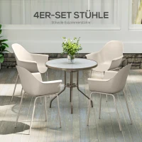 Outsunny 4er-Set Gartenstühle Outdoorstühle Gartenstuhl, Moderns Design, 59 cm x 55 cm x 84 cm, Grau(m-4)