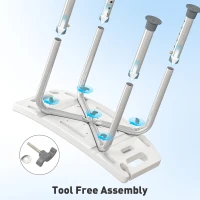 HOMCOM Height Adjustable Bathroom Stool, Shower Chair with Padded Seat and Non-Slip Foot Pads, Blue(m-7)