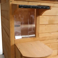 PawHut 2-story Cat House Outdoor, Weatherproof Wooden Cat Enclosure with Openable Roof, Jumping Platforms, Natural Wood Finish(m-11)