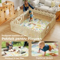 AIYAPLAY Covor pentru Copii cu Literele Alfabetului și Suprafață Impermeabilă din XPE, Multicolor, 200x180x1.5 cm(m-8)