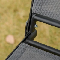 Outsunny Baloiço de Jardim Exterior para 2 Pessoas Toldo Ajustável Estrutura em Aço Assentos de Textilene 140x118x162 cm Cinzento Escuro(m-8)