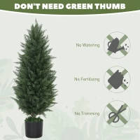 Sztuczne cyprysy 90 cm, 2 sztuki, UV-odporne w doniczce(m-5)