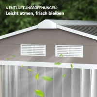 Outsunny Gereedschapsschuur tuinhuisje opbergruimte voor gereedschappen tuinkast gereedschapskast metaal(m-6)