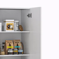 HOMCOM Mobile Multiuso con 5 Ripiani Livelli Regolabili in Legno, per Arredamento Domestico, 60x31.5x165 cm, Bianco(m-10)