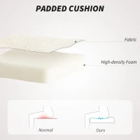 HOMCOM Krzesło biurowe z pokryciem z tkaniny aksamitnej, krzesło toaletkowe z łukowatym oparciem, do sypialni, salonu, beżowe(m-5)