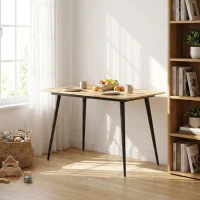 HOMCOM Table à manger pliante table extensible 120-160 cm jusqu'à 6 à 8 personnes avec pieds en acier, naturel(m-11)