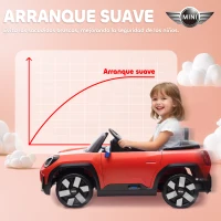 AIYAPLAY Coche Eléctrico para Niños de +3 Años MINI Concept Aceman con Bluetooth Mando a Distancia Motor Doble Rojo(m-6)