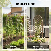 Outsunny Garden Arch, Garden Arbor with 8mm Wicker and Dome Top, Natural Wood Finish(m-7)
