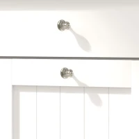 HOMCOM Mobile Portabiancheria con 2 Cesti Inclinabili, 2 Cassetti e 2 Ante a Ribalta per Bagno, 78x38x90cm Bianco(m-10)