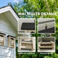 PawHut Set de 3 Căsuțe pentru Lilieci Bat Box din Lemn de Brad, 18x6x22,5 cm, Culoare Naturală(m-6)