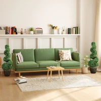 HOMCOM Set of 2 Artificial Plants, Topiary Spiral Boxwood Trees with Pot, for Home Indoor Outdoor Decor, 90cm(m-6)