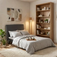 HOMCOM Canapé convertible 2 places avec dossier réglable sur 5 niveaux et 2 coussins rembourrés pour salon, chambre d'amis(m-10)