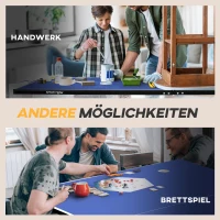 SPORTNOW Tischtennisplatte, klappbar, 8 Räder, pulverbeschichteter Stahlrahmen, MDF, 274 x 152,5 x 76 cm, Blau(m-7)