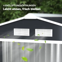 Outsunny Gereedschapschuur Tuinschuur Metaal kolengrijs(m-8)