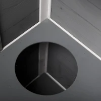 PawHut 2-story Cat House Outdoor, Weatherproof Wooden Cat Enclosure with Escape Door, Openable Roof, Jumping Platforms, Grey(m-11)