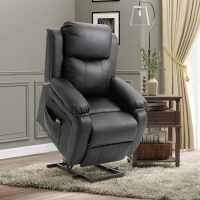 HOMCOM Fauteuil releveur électrique fauteuil relax électrique avec repose-pied télécommande et 2 pochettes 76x90x105cm noir(m-10)